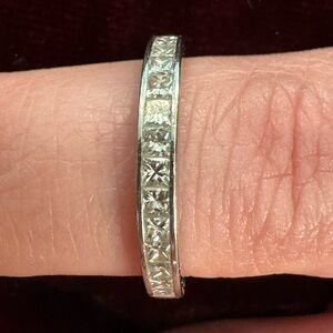PLATINUM and DIAMOND Anniversary Ring. 15 E/F Princess cut Diamonds. Size 6.5.